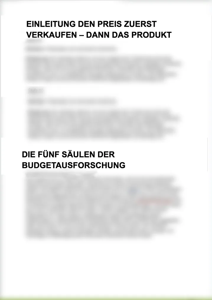 Skript: Den Preis zuerst verkaufen