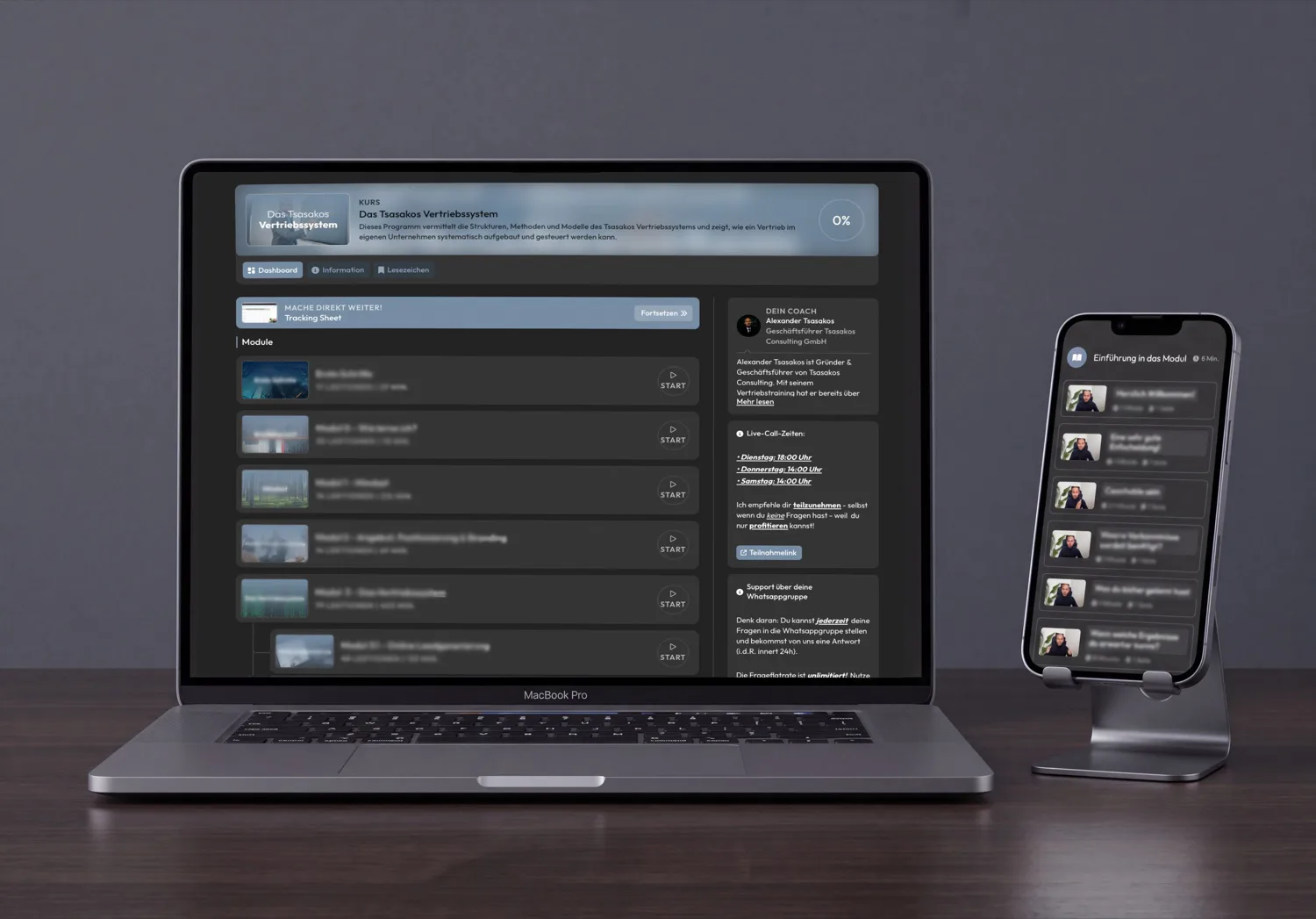 Digitale Lernplattform von Tsasakos Consulting