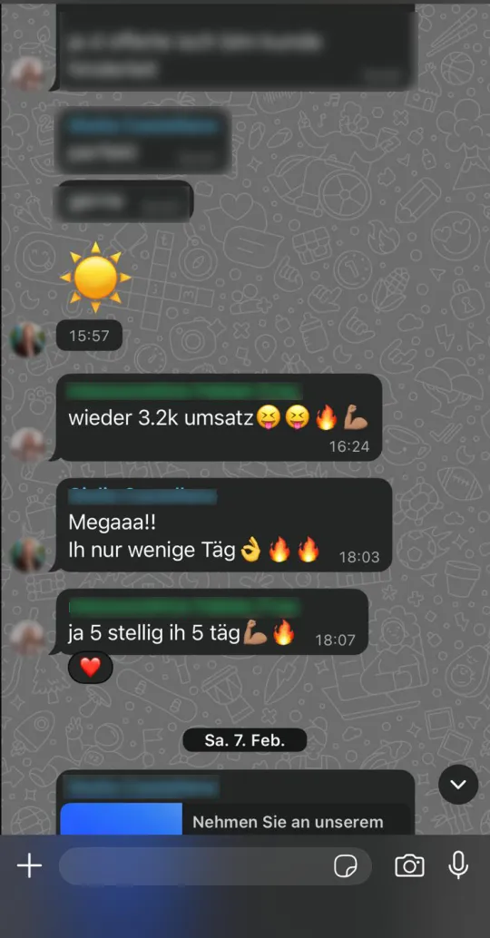 WhatsApp-Chat: Kundenergebnis