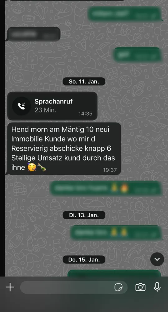 WhatsApp-Chat: Kundenergebnis
